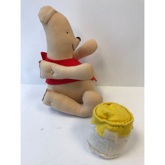 Vintage Handmade Winnie The Pooh Bear With Hunny Jar 1970's Fully Jointed - Picture 4 of 10
